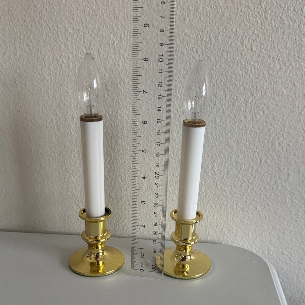 Elegant Gold and White Candle Holders - Picture 2 of 5